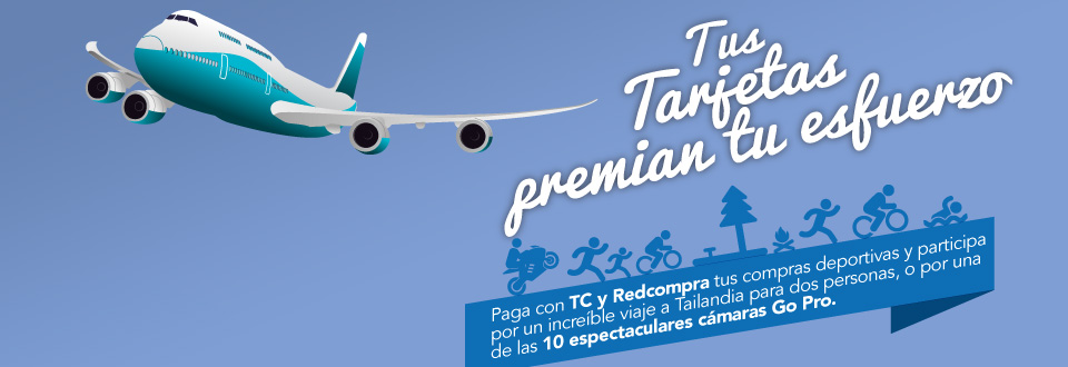 Paga tus compras deportivas con TC y Redcompra y participa por un viaje a Tailandia