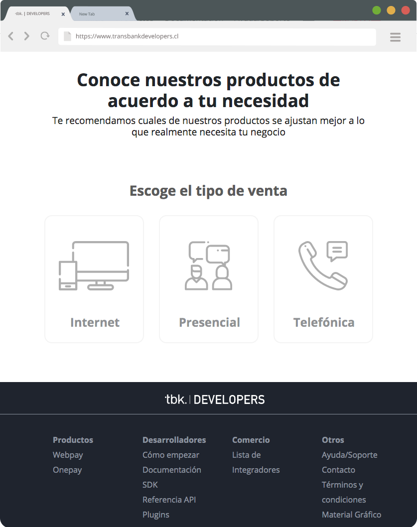 Transbank Developers Productos